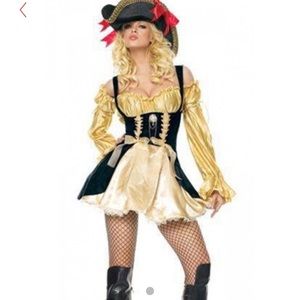 Pirate Halloween costume black and gold Small